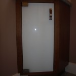 Custom White Glass Cupboard Door