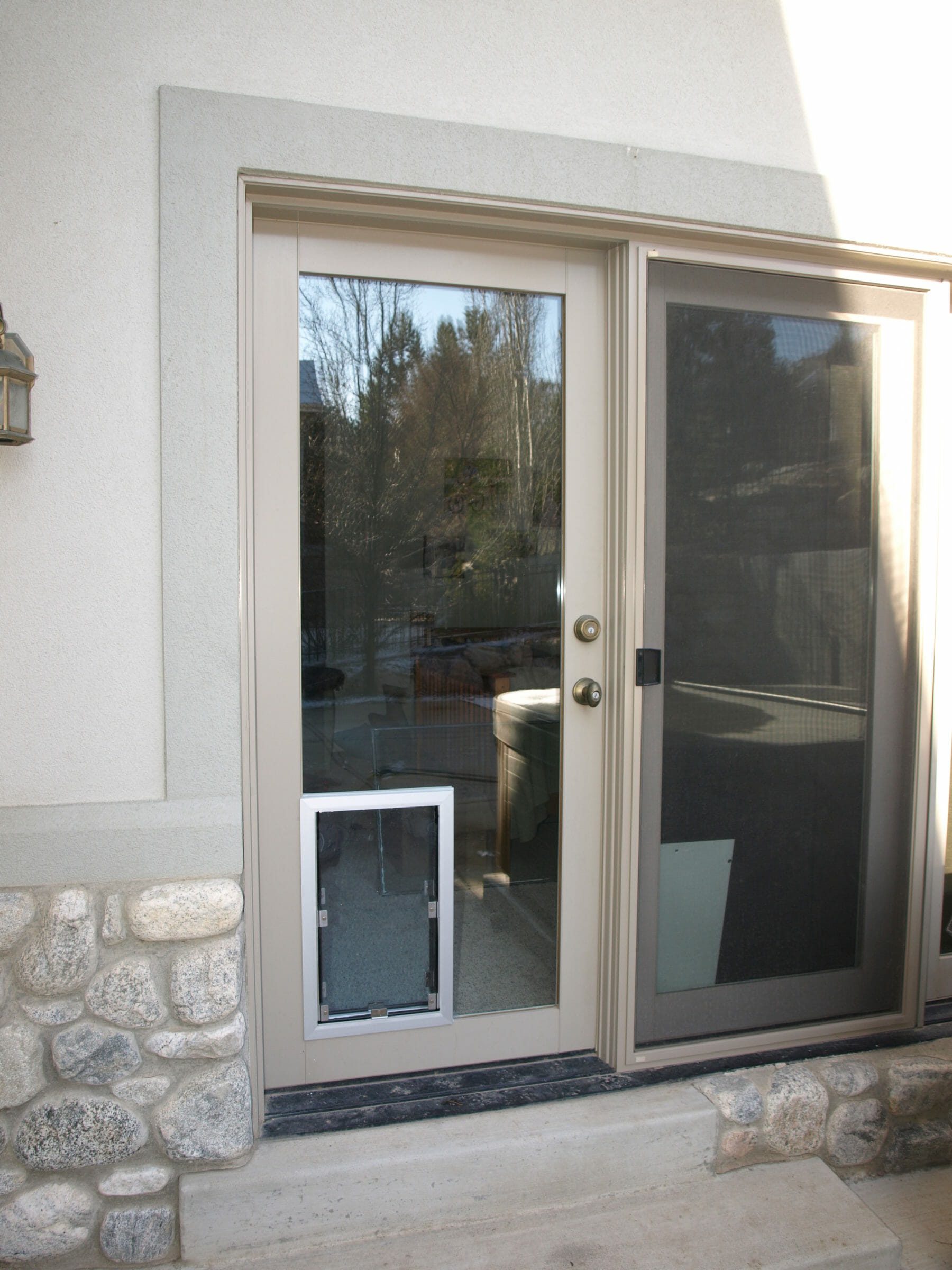 how do you put a dog door in a french door