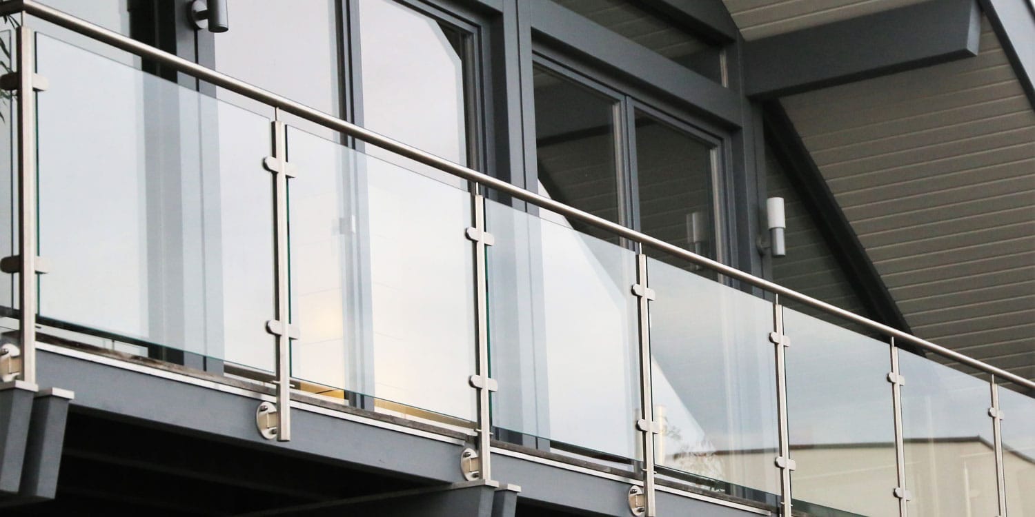 Glass Railings add safety, and functional sense of style to an office building